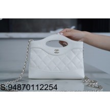 [JD] 샤넬 31 미니 쇼핑백 골드 메탈 24S 화이트 20.5*17.5*4cm 