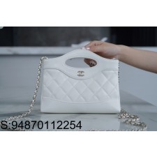 [JD] 샤넬 31 미니 쇼핑백 골드 메탈 24S 화이트 20.5*17.5*4cm 