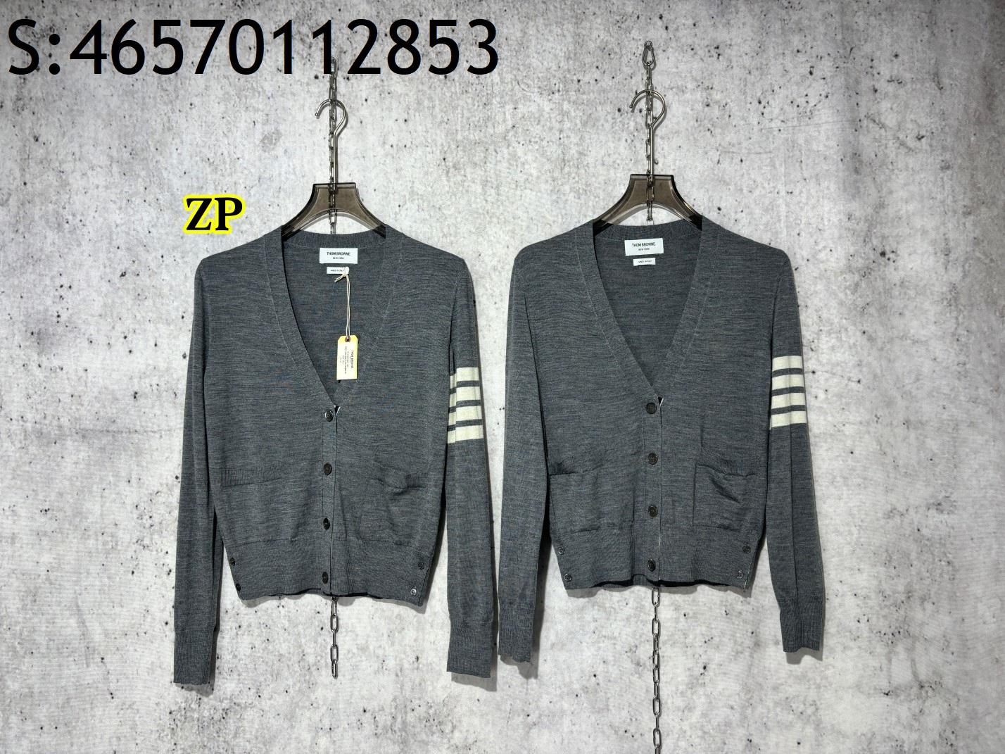 [사슬공장2] RN133280 톰브라운 여성용 양털 4 단추 가디건 그레이 Thombrowne