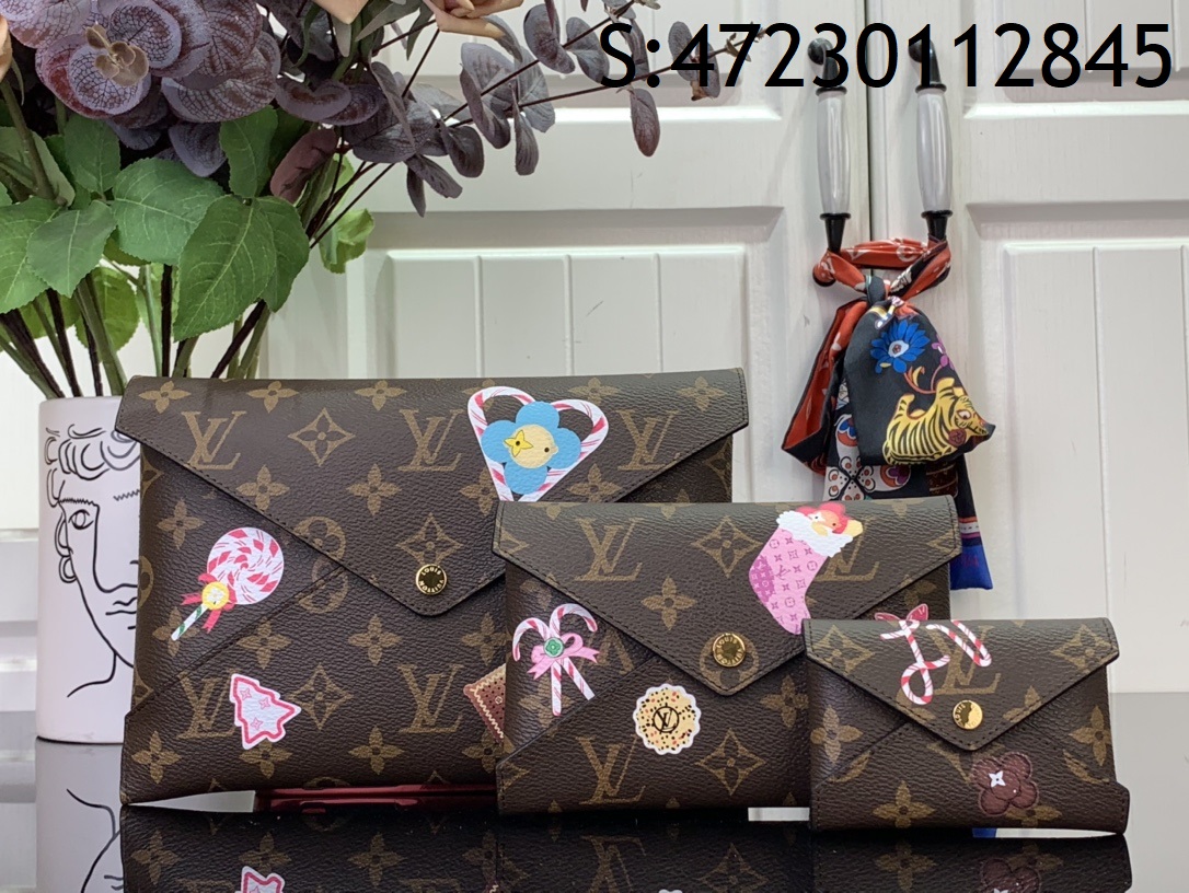[88factory] 루이비통 비비엔 LV Xmas 키리가미 포쉐트 모노그램 캔디 레드 M12203 11.5*0.5*15.5cm 