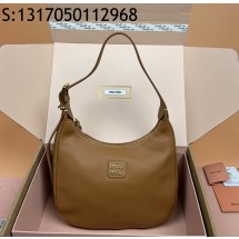 [JHL] 미우미우 레더 호보백 숄더백 5BP177 27*27*9cm 카라멜 