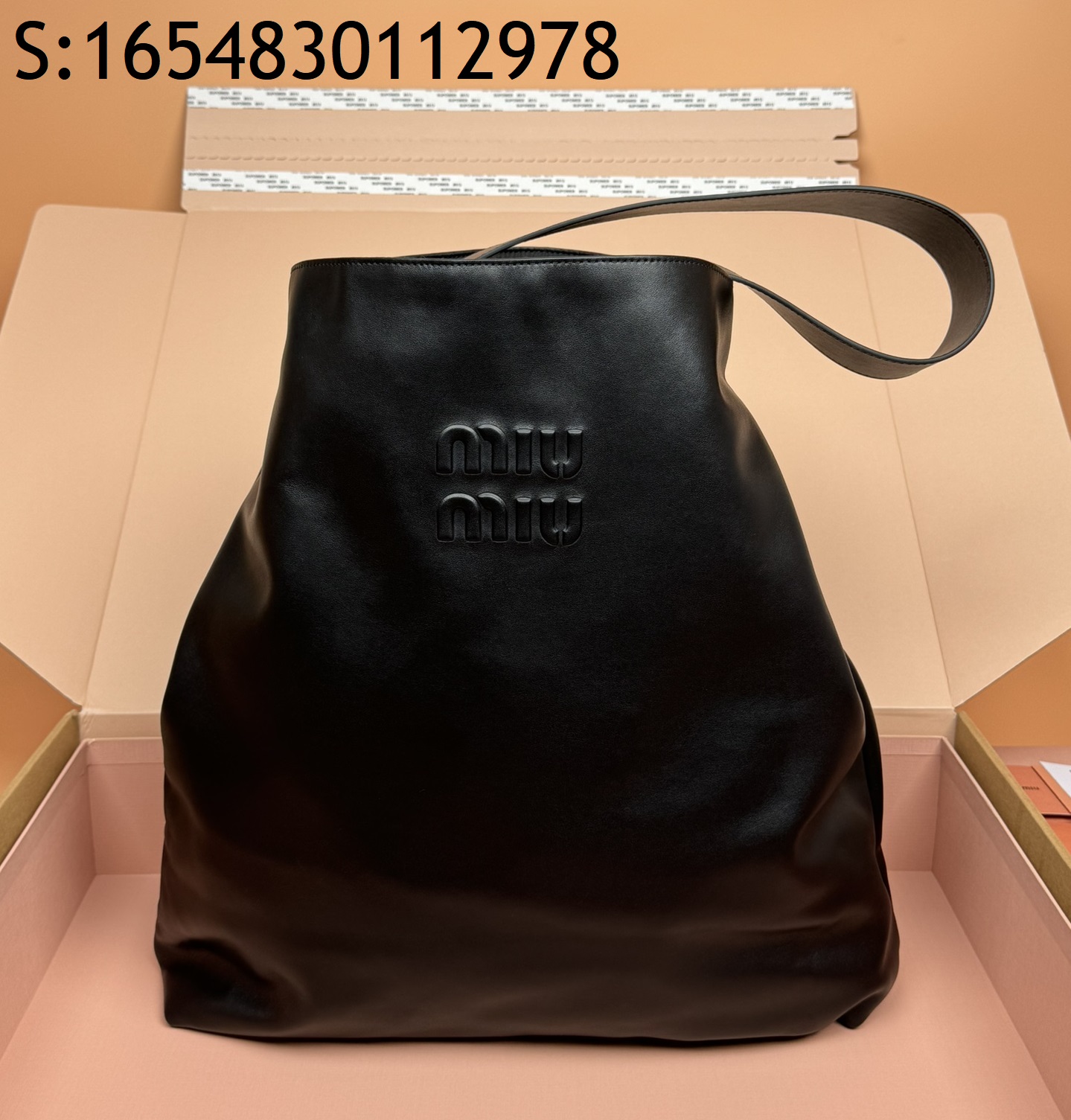 [JHL] 미우미우 레더 호보백 숄더백 5BC119 41*46*11cm 블랙 