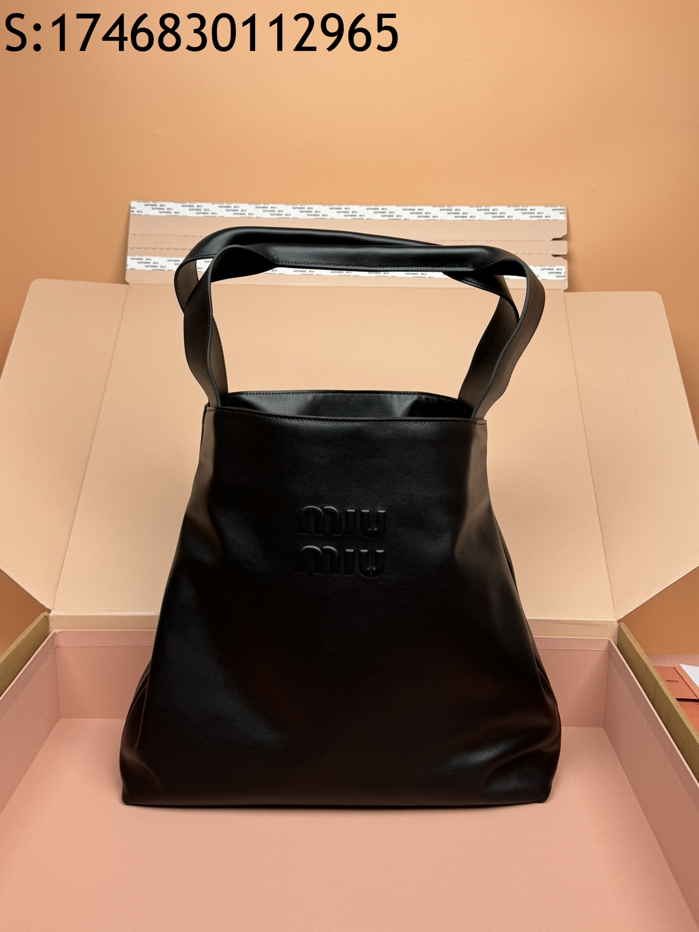 [JHL] 미우미우 레더 호보백 5BC119 38.5*39*11cm 블랙 