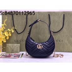[JHL] 구찌 GG 마몽 하프 문 쉐이프 미니백 699514 21.5*11*5cm 블랙