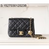 [JD] 샤넬 미니 플랩백 램스킨 골드 메탈 볼 24K CF 블랙 13*18*7cm