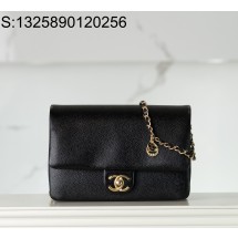 [JD] 샤넬 24K 캐비어 금장 배이직 플랩백 미디엄 13*22*7cm 블랙 CHANEL