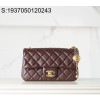 [JD] 샤넬 플랩백 램스킨 골드 메탈 볼 24K CF 와인 13*20*7cm  