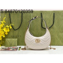 [JHL] 구찌 GG 마몽 하프 문 쉐이프 미니백 699514 21.5*11*5cm 화이트 