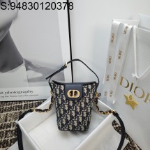 [JHL] 디올 30 몽테뉴 앰버 미니 버킷백 블루 카프스킨 17*18*8cm 