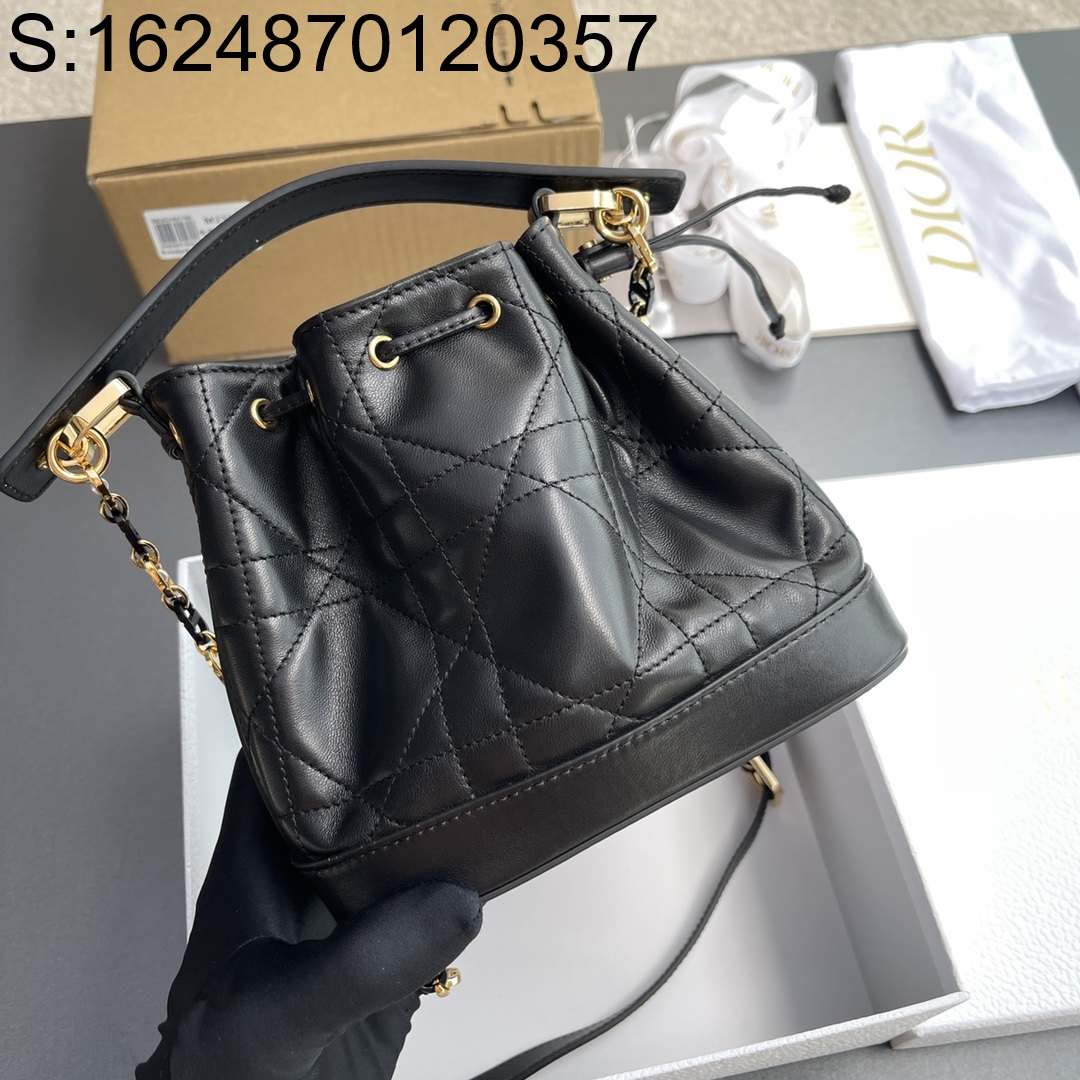 [JHL] 디올 졸리 스몰 버킷백 매크로까나쥬 카프스킨 블랙 M2780 17*16*10.5cm 
