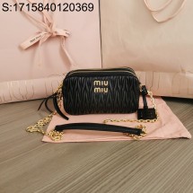 [JHL] 미우미우 마테라쎄 나파 가죽 미니백 5BP0 18*10*5cm 블랙 