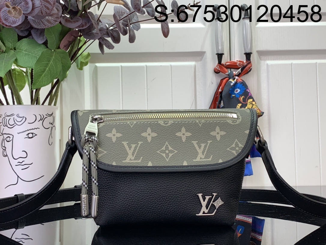 [88factory] 루이비통 펄스 웨어러블 월렛 카키 블랙 M12618 22.5*16*5cm 