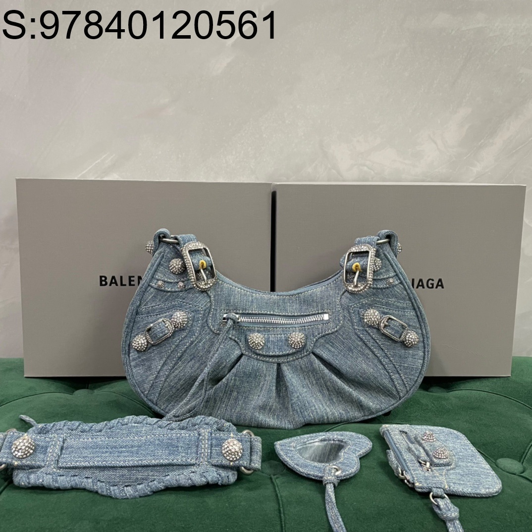 [dxg] 발렌시아가 르 카골 라인스톤 데님 숄더백 33cm 블루 