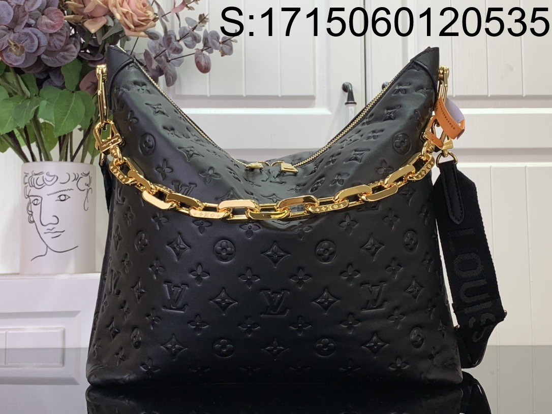 [88factory] 루이비통 쿠상 호보 MM 블랙 M12068 38*33*10cm 