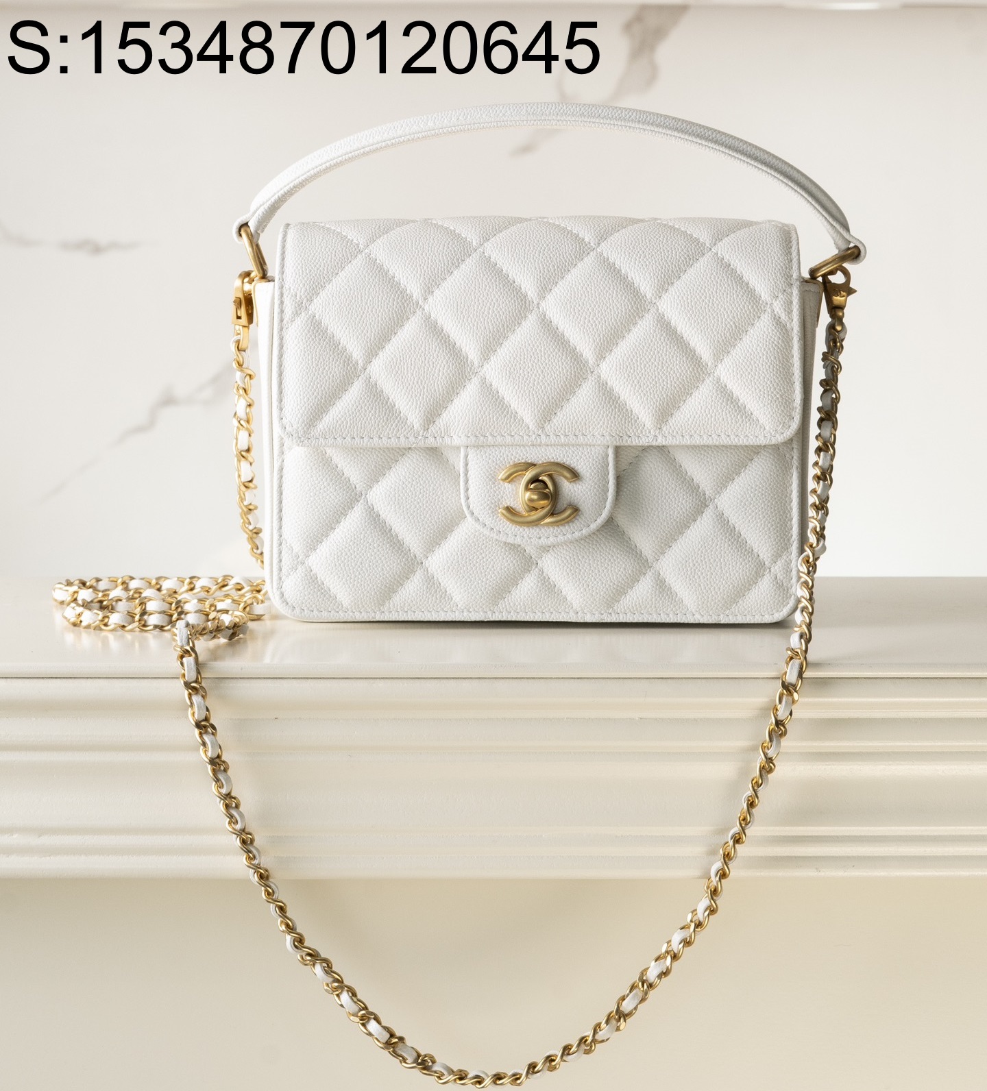 [JD] 샤넬 24K 금장 CF 플랩 토트백 화이트 스몰 14*19*4.5cm CHANEL