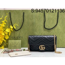 [JHL] 구찌 GG 마몽 미니 카드 케이스 체인 지갑 751526 21*12*5cm 블랙 