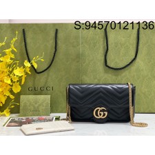 [JHL] 구찌 GG 마몽 미니 카드 케이스 체인 지갑 751526 21*12*5cm 블랙 