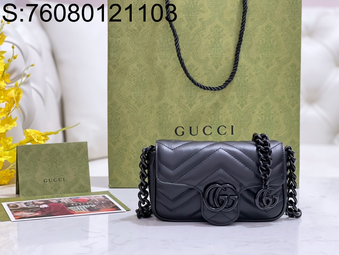[JHL] 구찌 GG 마몽 벨트 백 699757 16.5*10*4.5cm 쏘 블랙 