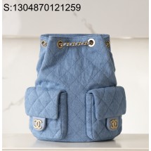 [JD] 샤넬 데님 백팩 골드 메탈 25C 24.5*18*8cm