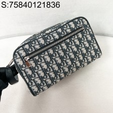 [JHL] 디올 토일레트리 백 블루 오블리크 자카드 24.5*14.5*13cm 