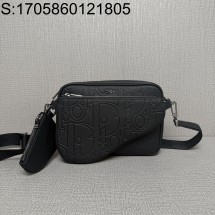 [JHL] 디올 새들 트리플 파우치 디올 오블리크 가죽 블랙 23*16*4cm Dior