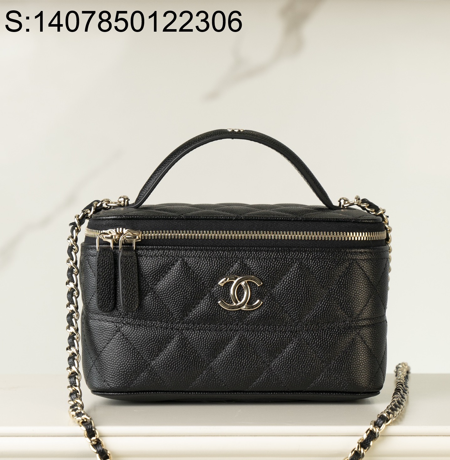 [JD] 샤넬 클래식 체인 베니티백 골드 메탈 25C 블랙 17*9.5*8cm 