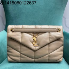 Pomegrante 생로랑 생로랑 나파 퀼팅 소재 PUFFER 577475 33*14*24cm 다크 베이지 금장 