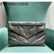 Pomegrante 생로랑 나파 퀼팅 소재 PUFFER 577475 33*14*24cm 그레이 금장 