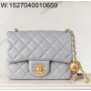 [JD] 샤넬 미니 플랩백 램스킨 골드 메탈 볼 24K CF 라이트 그레이 13*18*7cm 