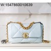 [JD] 샤넬 19 스몰 핸드백 램스킨 골드 메탈 연하늘색 26cm  