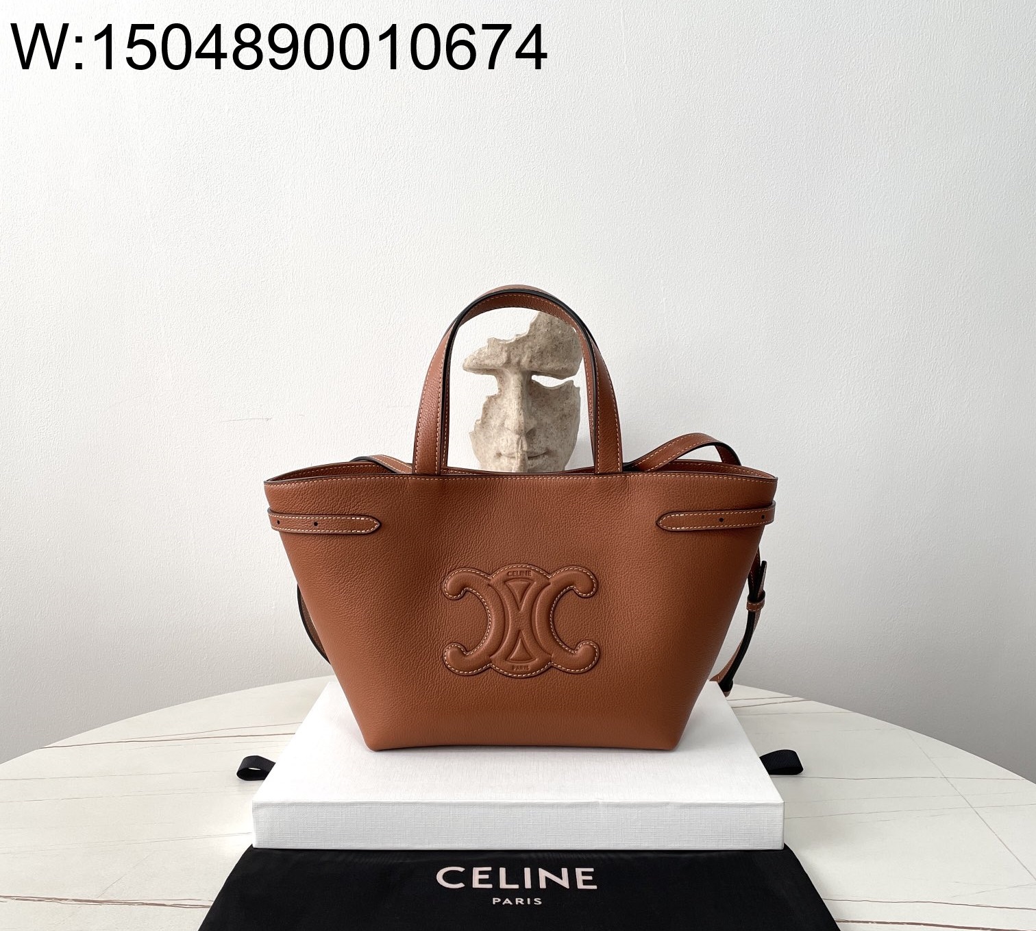 black frame 공장 셀린느 미니 카바스 아나이스 퀴르 트리옹프 그레인드 카프스킨 탄 20.5*19*9cm 118613 