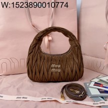[JHL] 미우미우 완더 마틀라쎄 스웨이드 백 다크 브라운 5BC125 23*13*7cm 