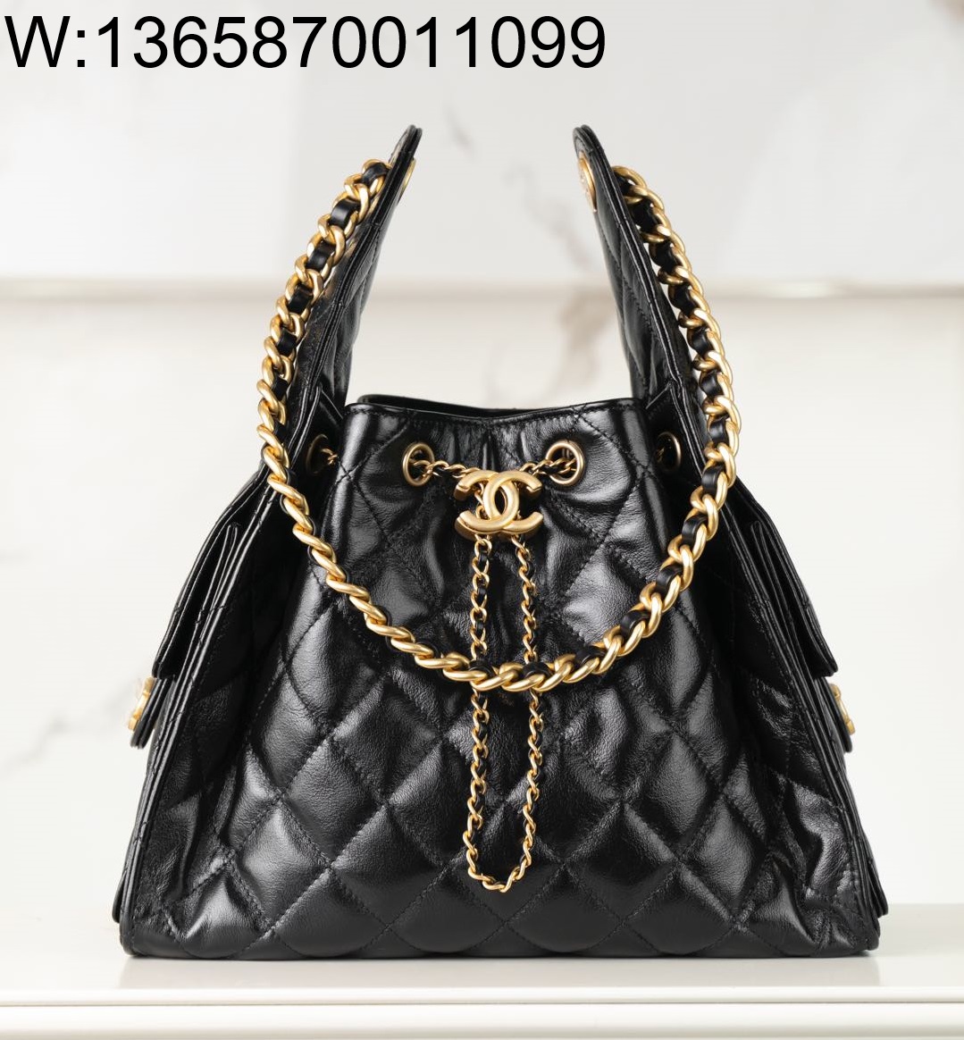 [JD] 샤넬 25 스몰 핸드백 그레인드 카프스킨 골드 메탈 블랙 30*26*14cm 