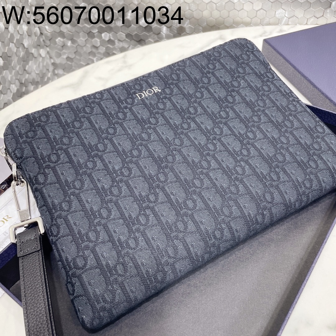 [JHL] 디올 파우치 블랙 오블리크 자카드 30*20cm 2OBCA251YSE-H03E 