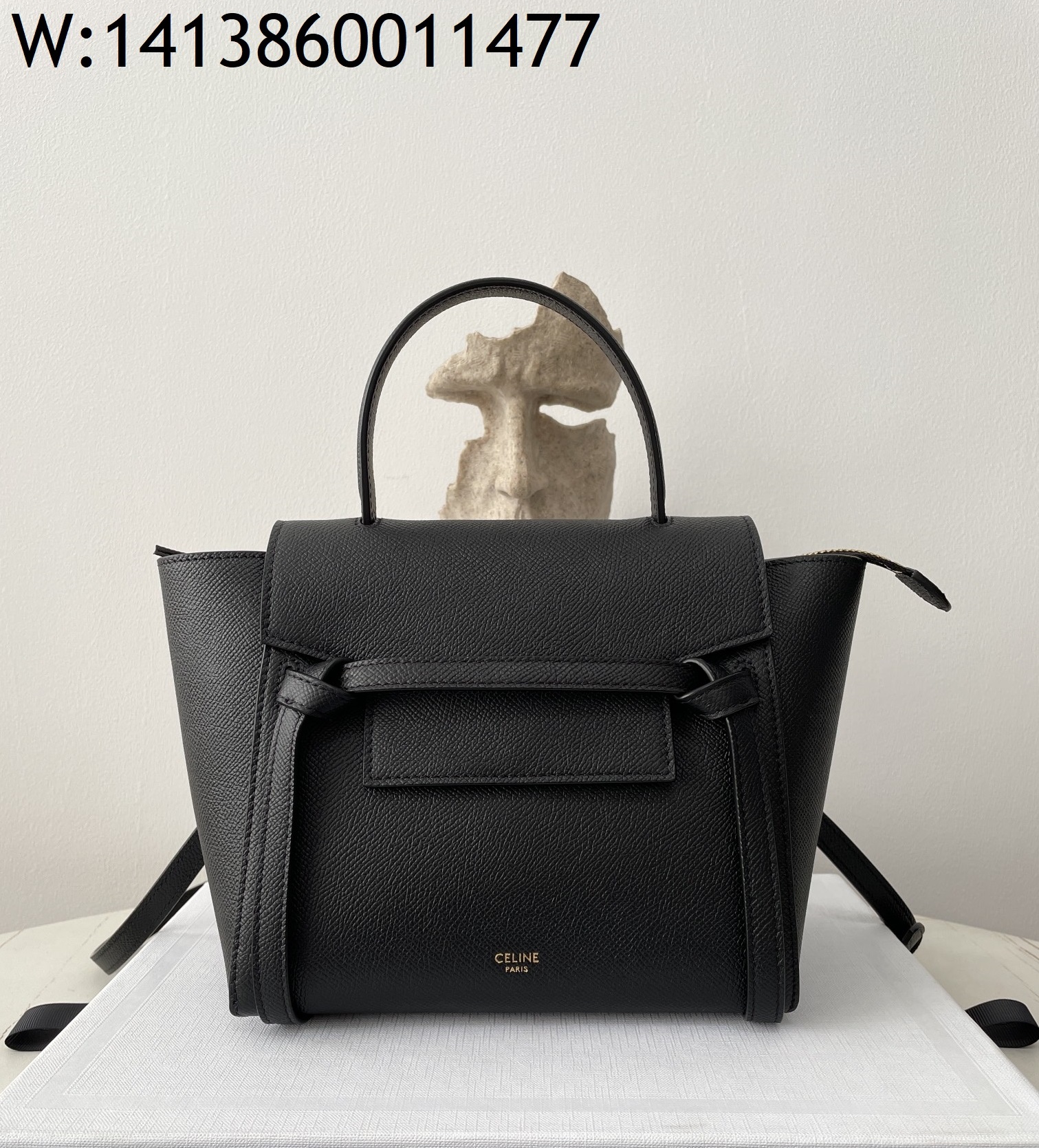 black frame 공장 셀린느 그레인드 카프스킨 마이크로 벨트백 블랙 20*20*10cm 189003 