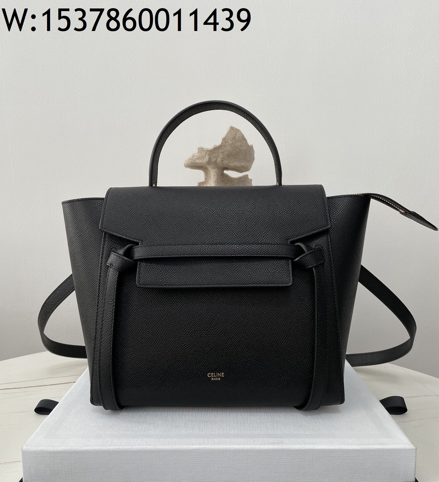 black frame 공장 셀린느 그레인드 카프스킨 마이크로 벨트백 블랙 24*20*13cm 189153 