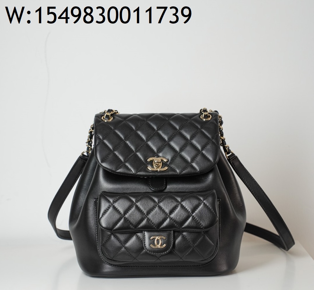 [JD] 샤넬 라지 백팩 카프스킨 골드 메탈 블랙 듀마 25*22*18cm 