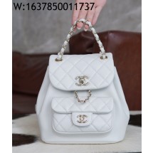 [JD] 샤넬 백팩 카프스킨 골드 메탈 화이트 듀마 18*18*11cm 