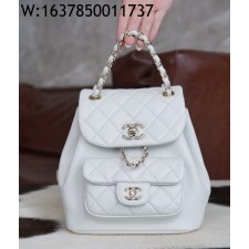 [JD] 샤넬 백팩 카프스킨 골드 메탈 화이트 듀마 18*18*11cm 
