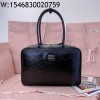 [JHL] 미우미우 나플락 페이던트 가죽 보 백 블랙 5BB117 34*23*12cm