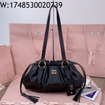 [JHL] 미우미우 쥬아 나파 백 블랙 5BG306 32*16*10.5cm