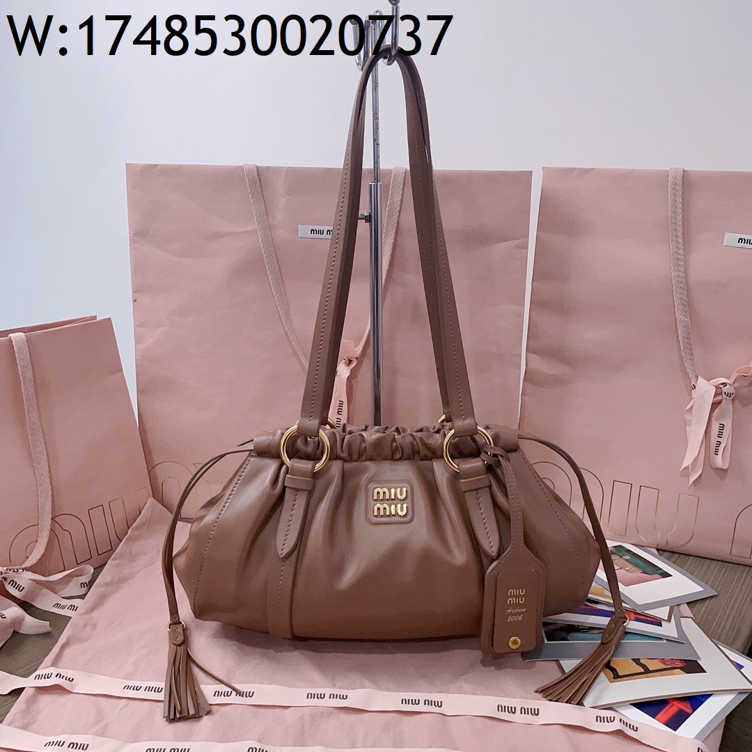 [JHL] 미우미우 쥬아 나파 백 다크 브라운 5BG306 32*16*10.5cm