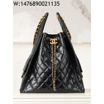 [JD] 샤넬 25 라지 핸드백 그레인드 카프스킨 골드 메탈 블랙 40*30*15cm 