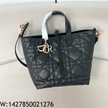 [JHL] 디올 미디엄 뚜주흐 버티컬 토트백 매크로까나쥬 블랙 23*24*16cm