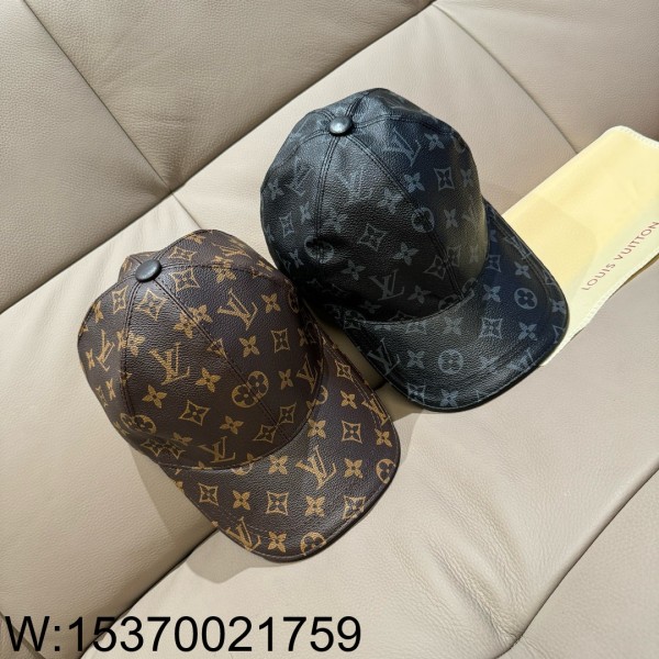 AGG 루이비통 모노그램 PU 레더 모자 볼캡 2컬러