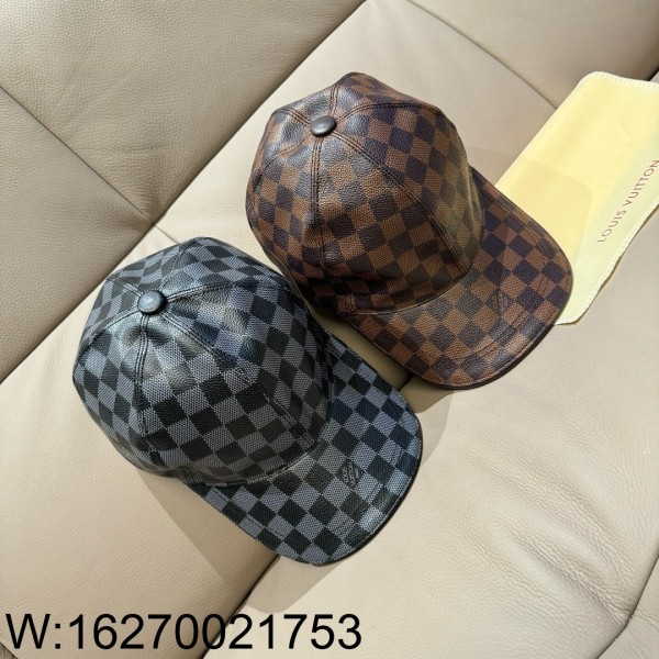 AGG 루이비통 다미에 PU 레더 모자 볼캡 2컬러