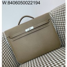 [장인의집] 에르메스 켈리 더페슈 36 브리프케이스 은장 코끼리 회색 epsom