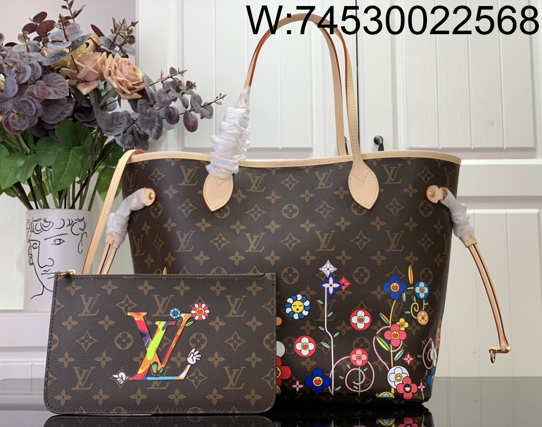 [88factory] 루이비통 무라카미 타카시 네버풀 미디엄 32*29*17cm 브라운 M13271 