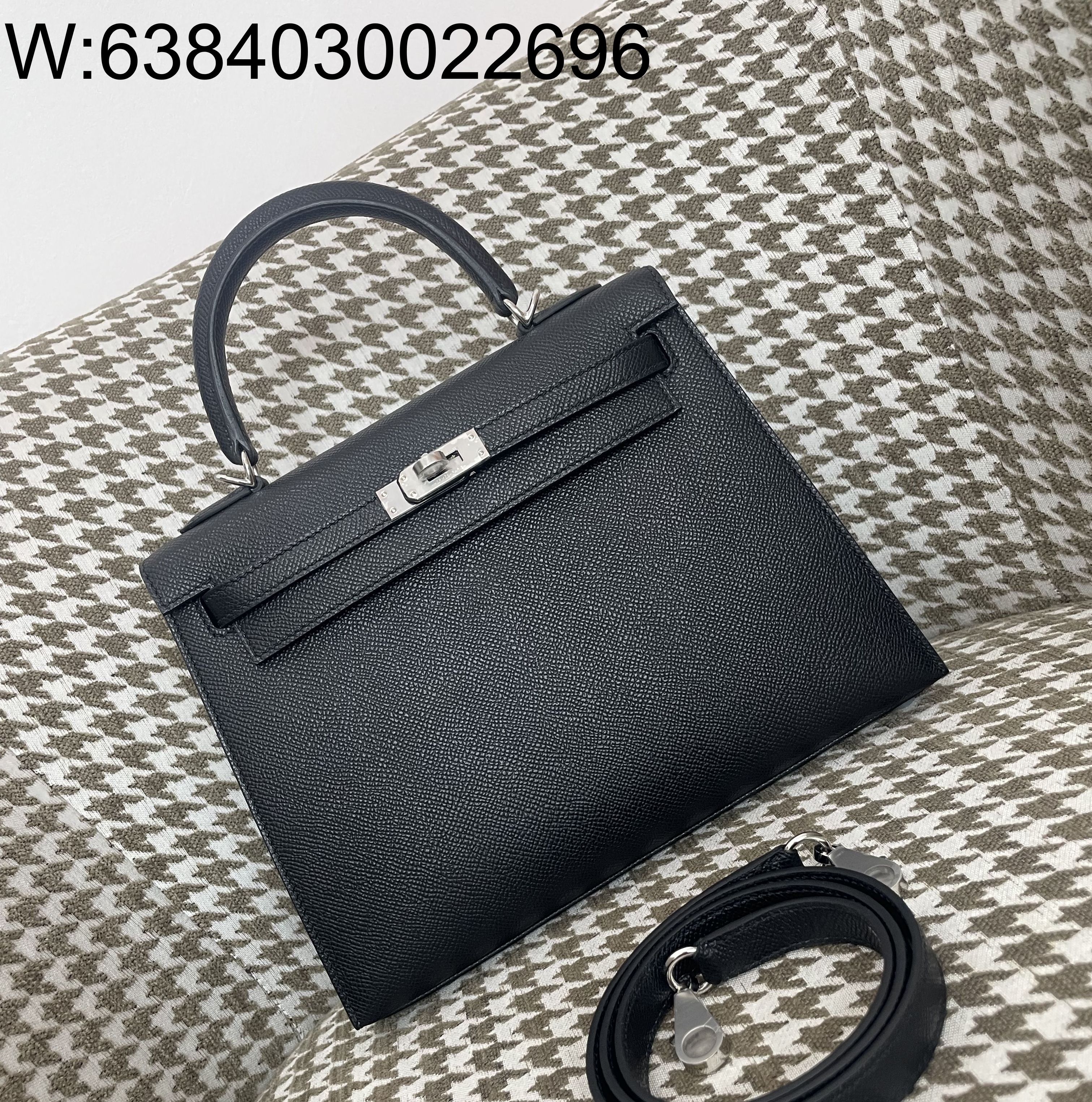 [장인의집] 에르메스 켈리 25 은장 블랙 epsom