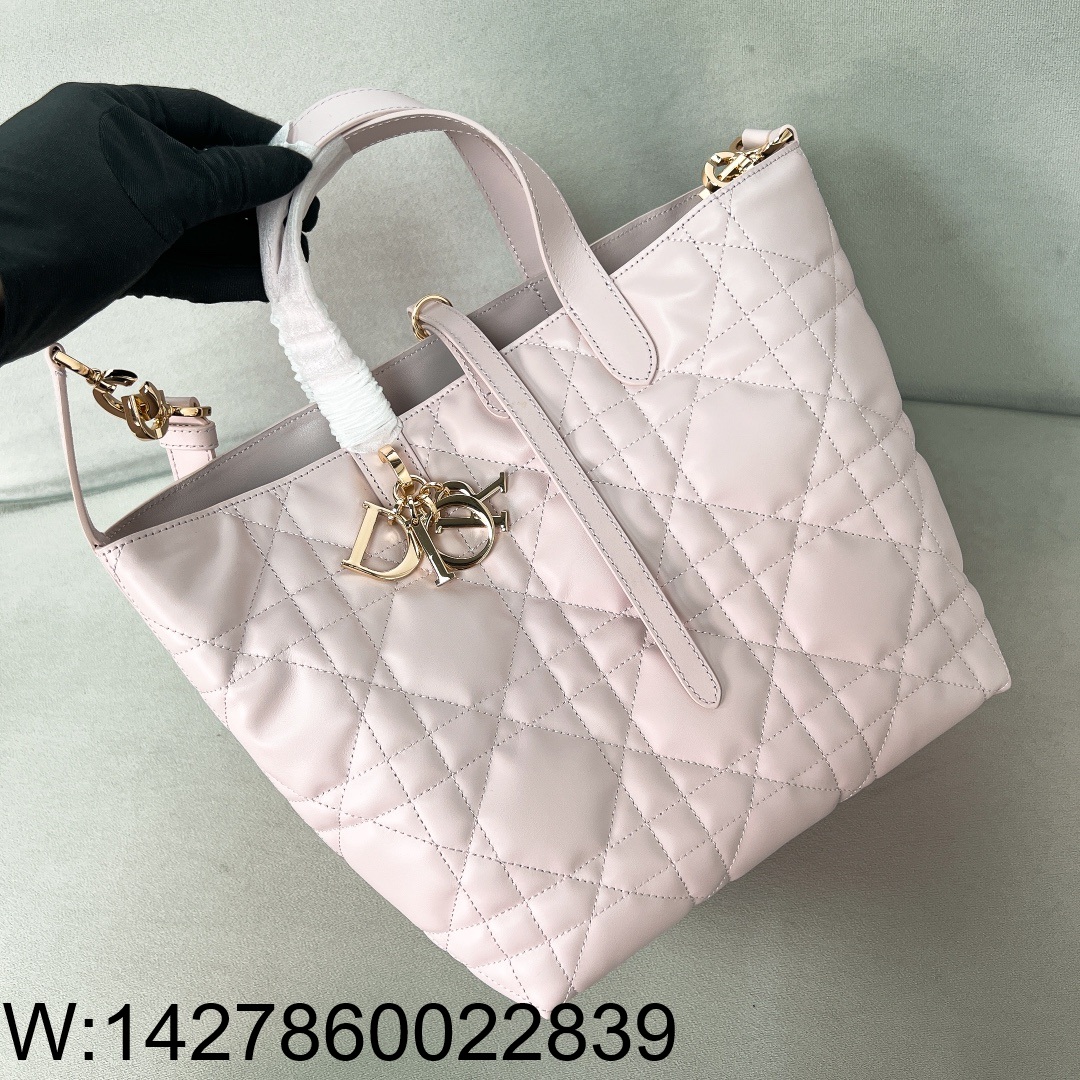 [JHL] 디올 미디엄 뚜주흐 버티컬 토트백 매크로까나쥬 핑크  23*24*16cm